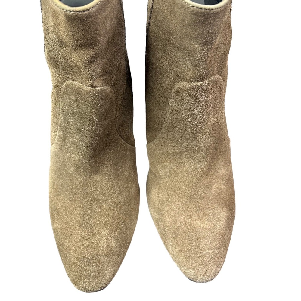 Dolce Vita Boots 9 Brown Suede Ankle Wedge Zip Western Boho Winter Minimalist - Picture 7 of 12
